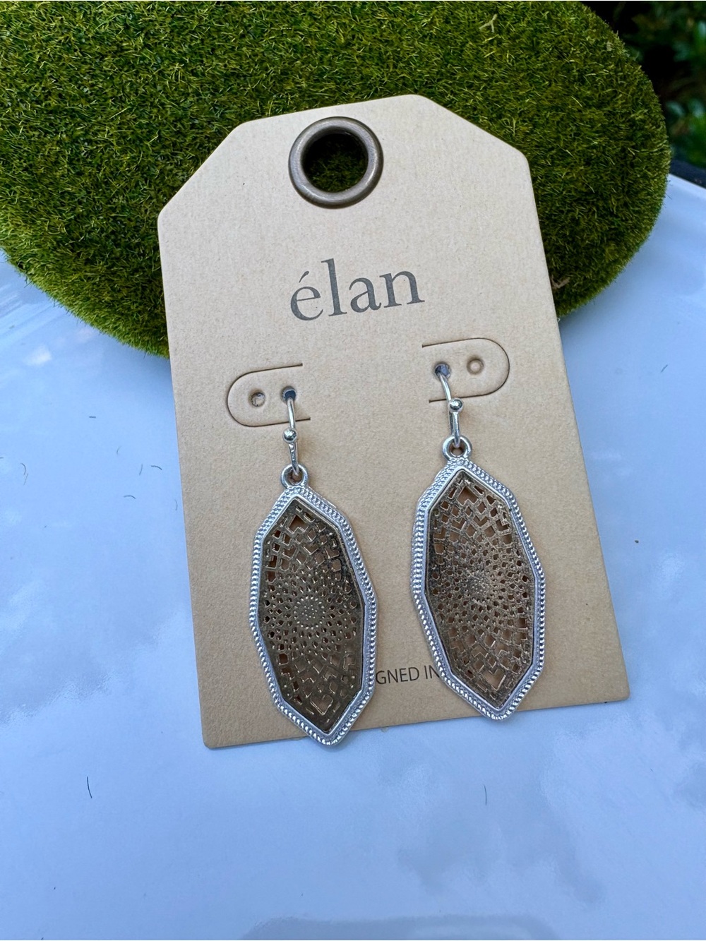 Silver Gold Filigree Drop Earrings